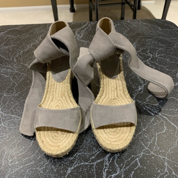 gray espadrille sandals